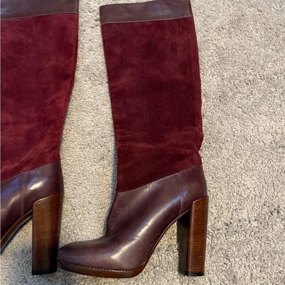 Marc By Marc Jacobs burgundy leather boots 37.5 - Picture 1 of 14